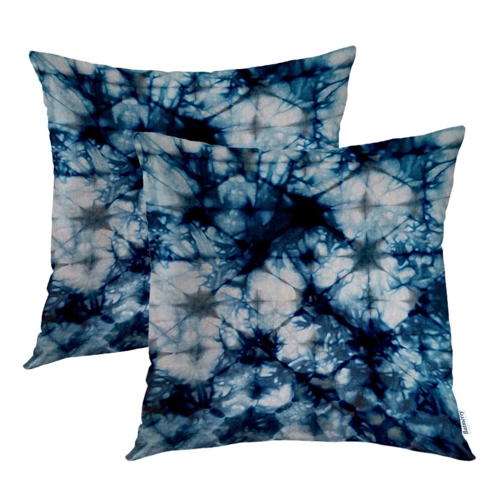 6119 Blue Abstract Tie Dye Throw Pillow Covers,Deep Blue Art Mesh